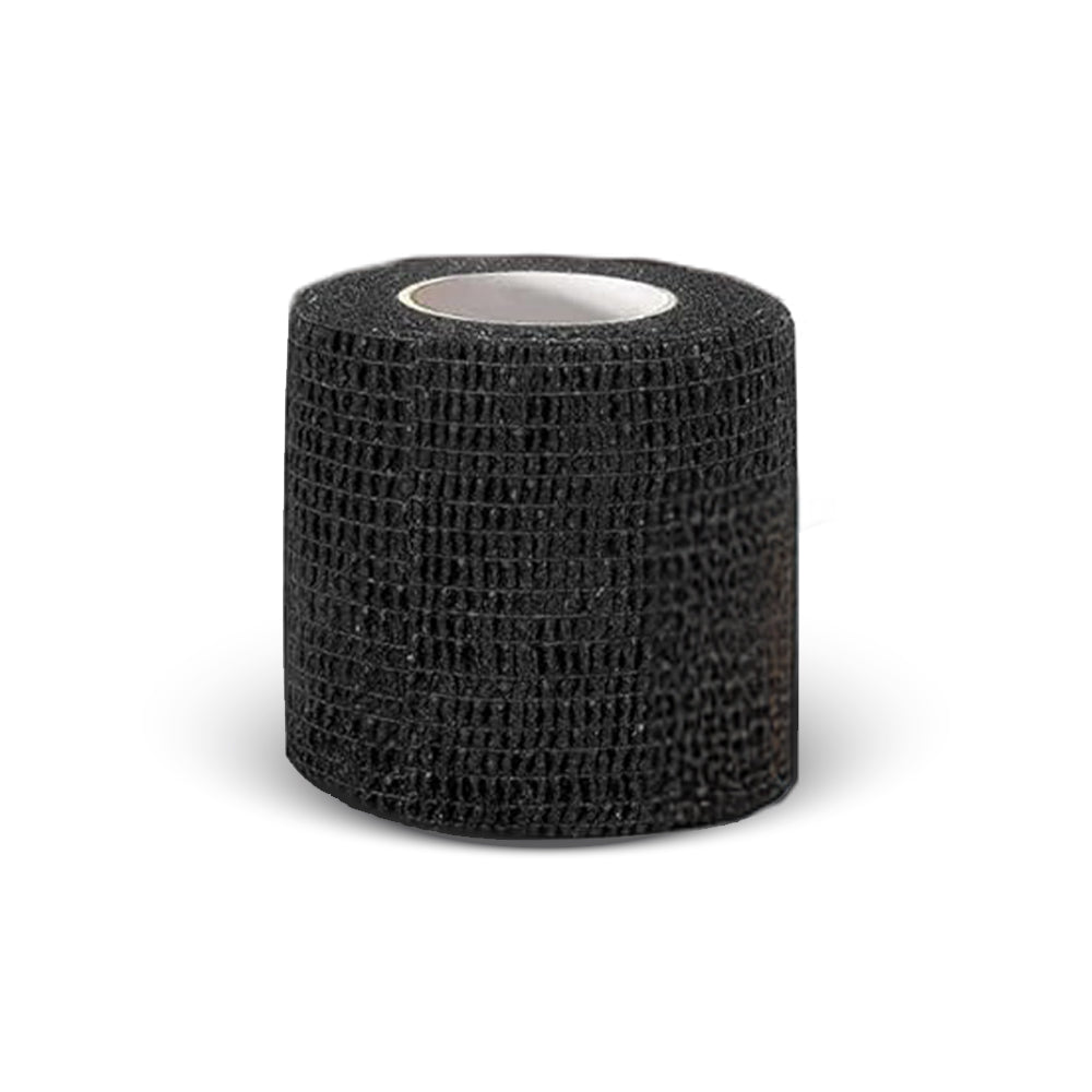 PMU Professional Grip Wrap – 2" x 5 Yards Self-Adhesive Bandage – Black