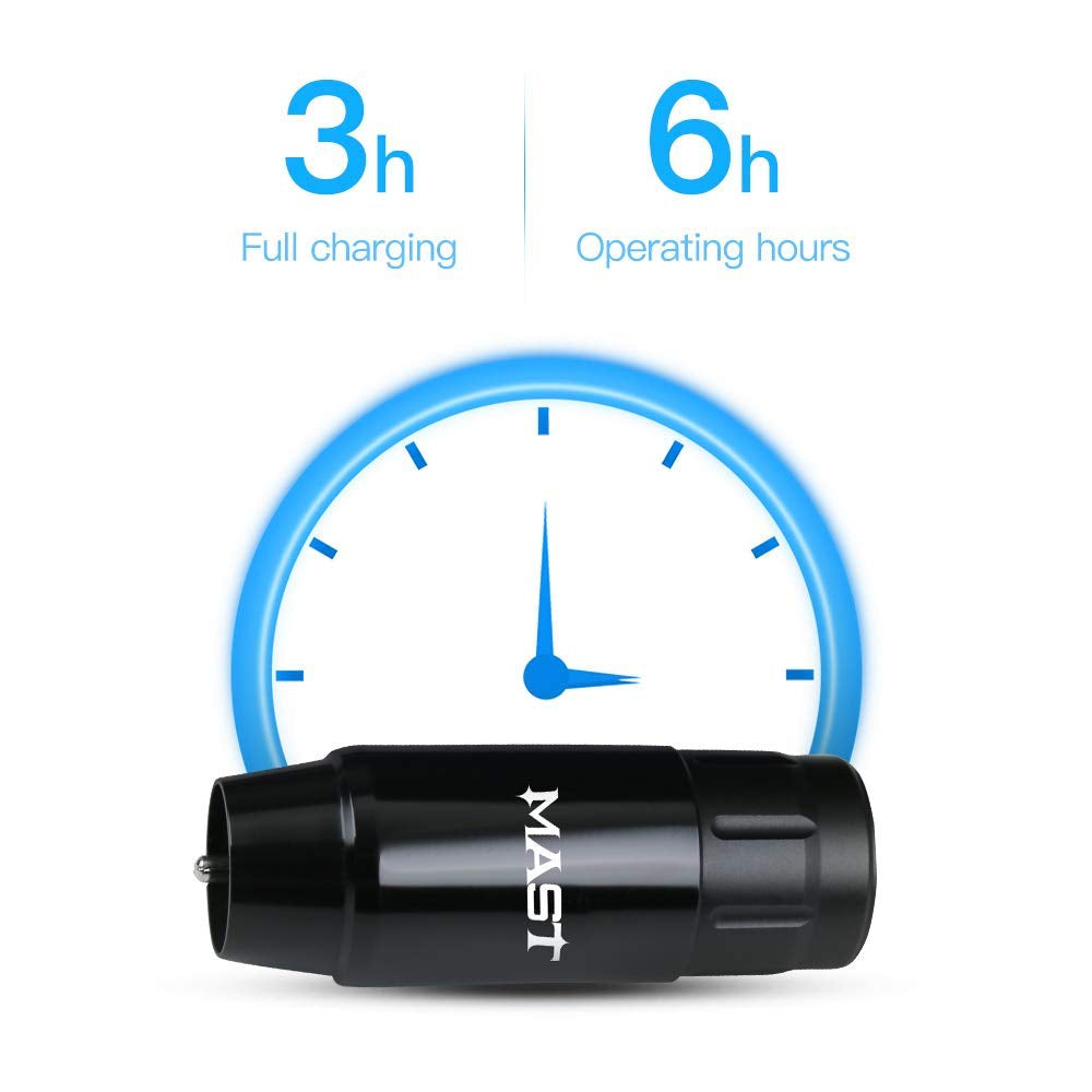 Mast Tour Cordless Tattoo Pen Machine Kit, Professional Rotary Cartridges Tattoo Gun, Replacement Tattoo Battery Power Supply QP-001