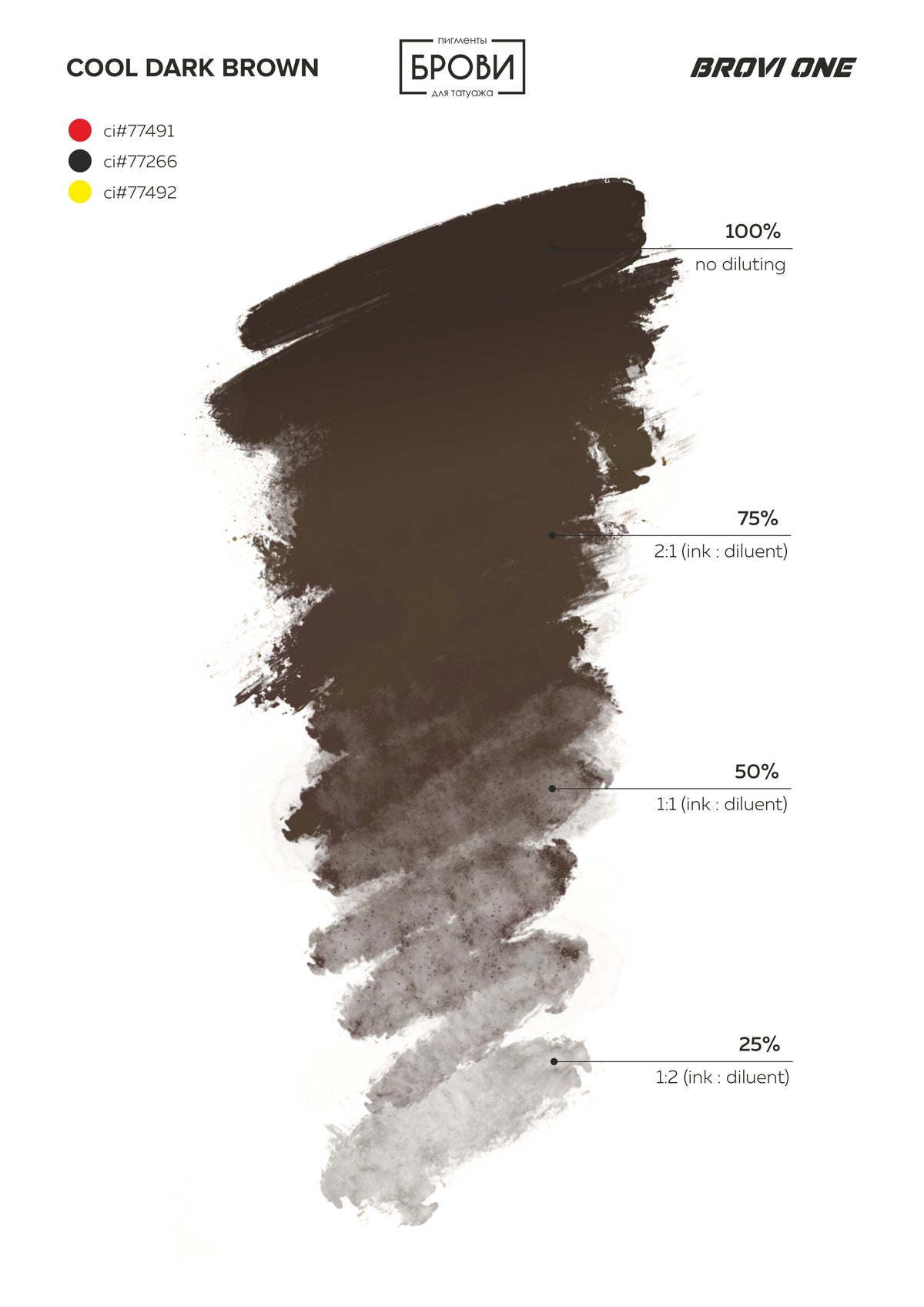 Brovi ONE Cool Dark Brown — shade chart
