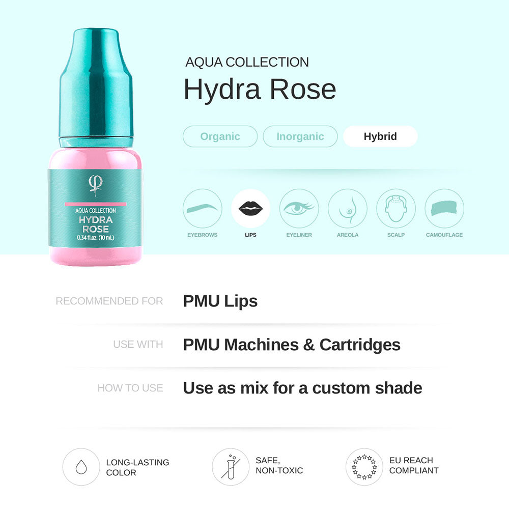 Phi Hydra Rose PMU Pigment 0.34 fl oz (10ml)