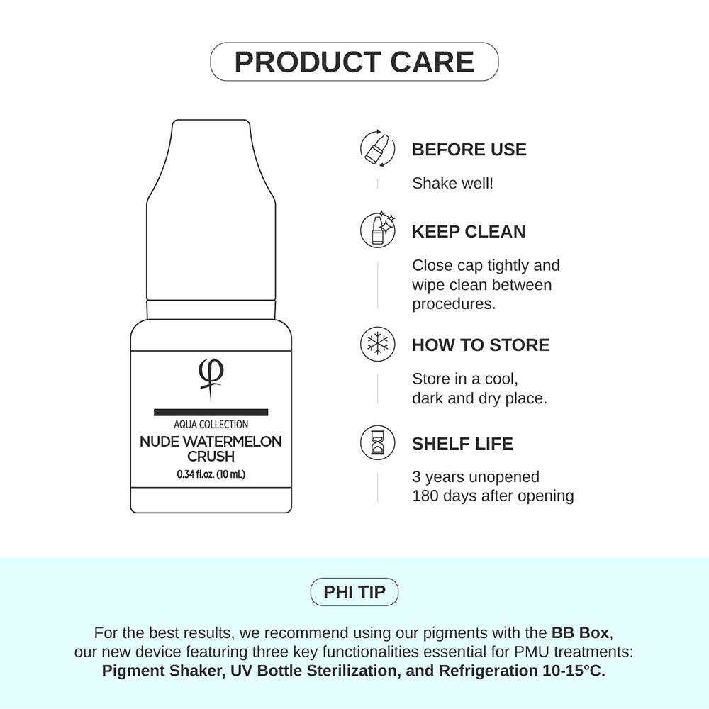 Phi Nude Watermelon Crush PMU Pigment 0.34 fl oz (10ml)