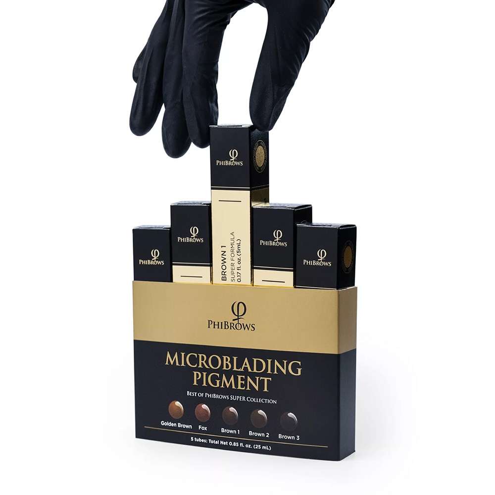 PhiBrows Microblading Set 3: SUPER Pigment Set + Disposable Tool U18 ECC 0.18 20pcs