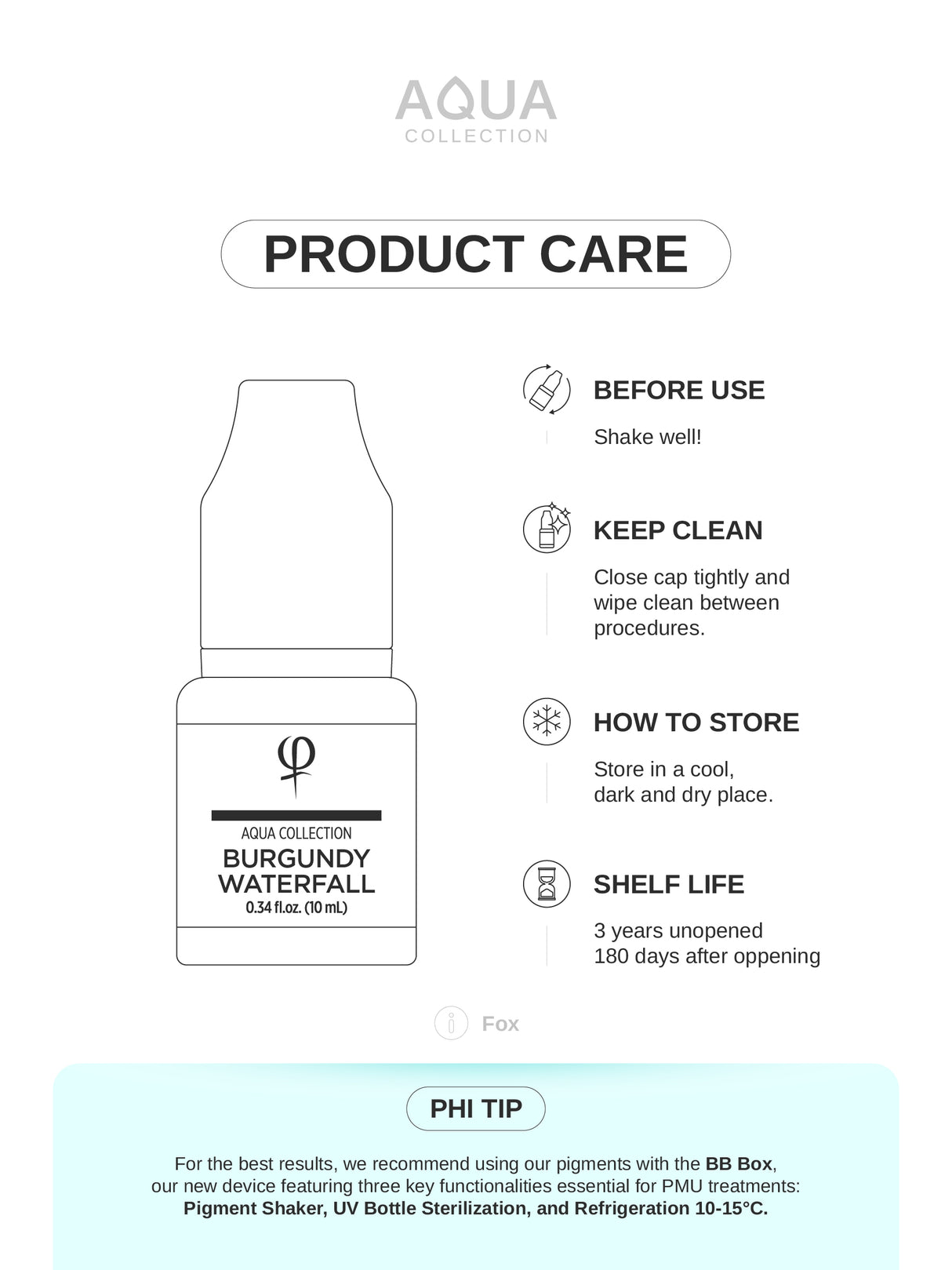 Phi Burgundy Waterfall PMU Pigment 0.34 fl oz (10ml)