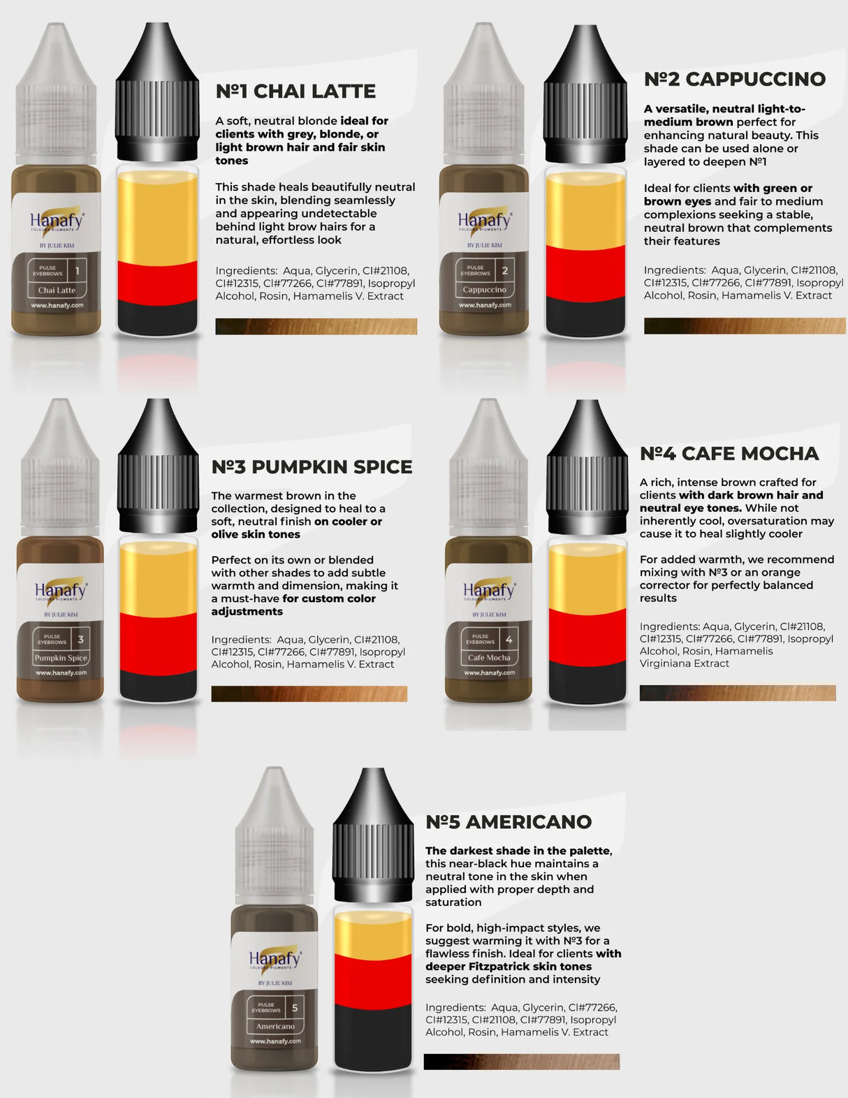 Hanafy Pulse Eyebrows Pigment Set