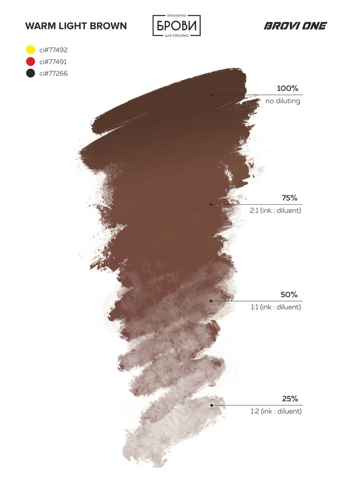 Brovi ONE Warm Light Brown — shade chart