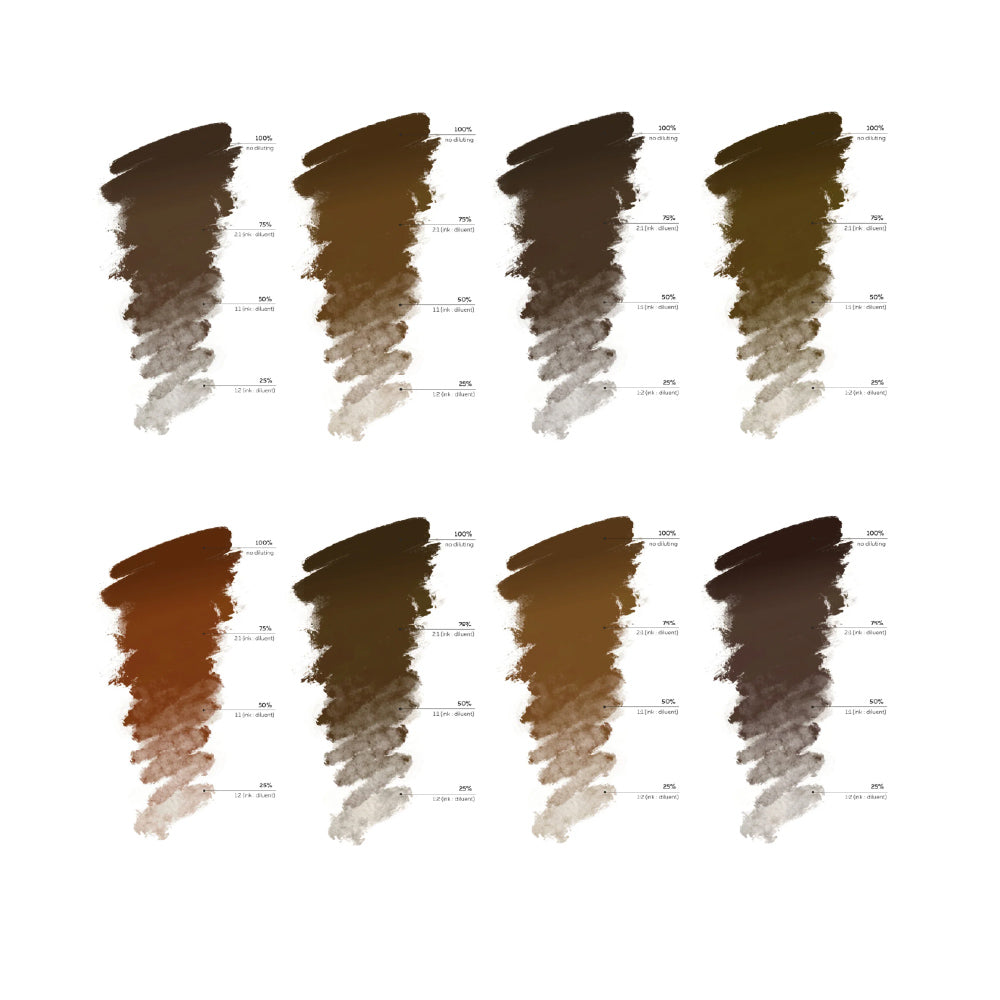 Brovi Essential Brow Pigment Set — color swatch palette