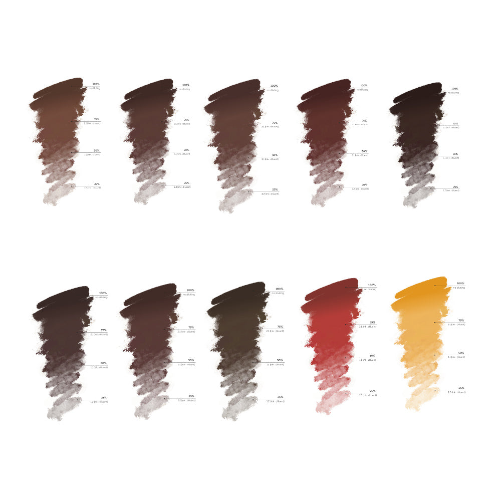 Brovi ONE Inorganic Brow Pigment & Corrector Set — color swatch palette