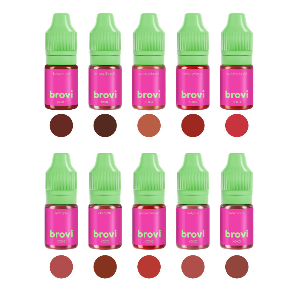 Brovi XOXO Lip Pigment Set — individual pigment bottles