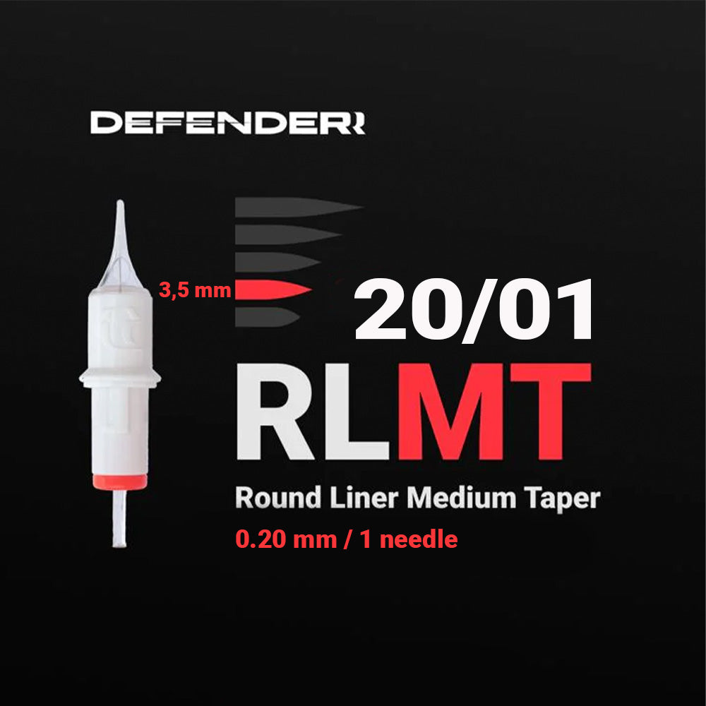 DEFENDERR PMU Cartridge | 20/01/RLMT (Round Liner Medium Taper) (20pcs)
