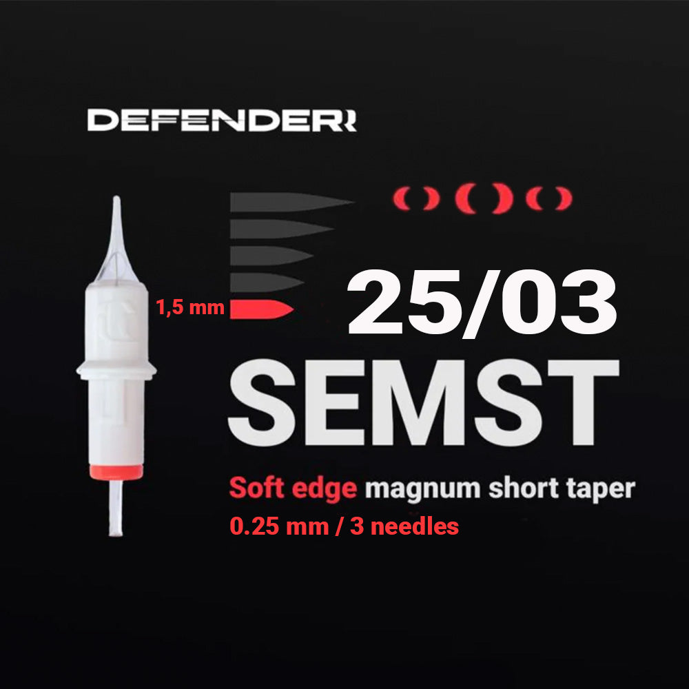 DEFENDERR PMU Cartridge | 25/03/SEMST (Soft Edge Magnum Short Taper) (20pcs)