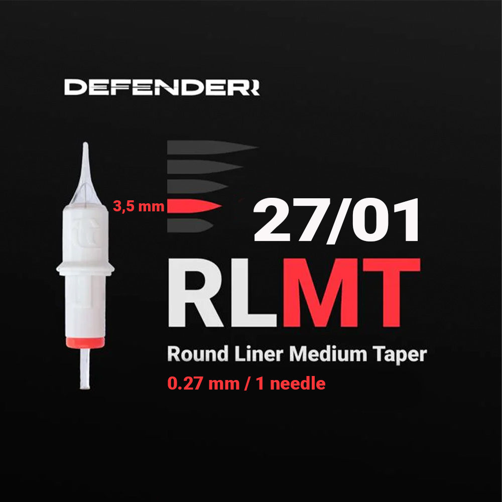 DEFENDERR PMU Cartridge | 27/01/RLMT (Round Liner Medium Taper) (20pcs)