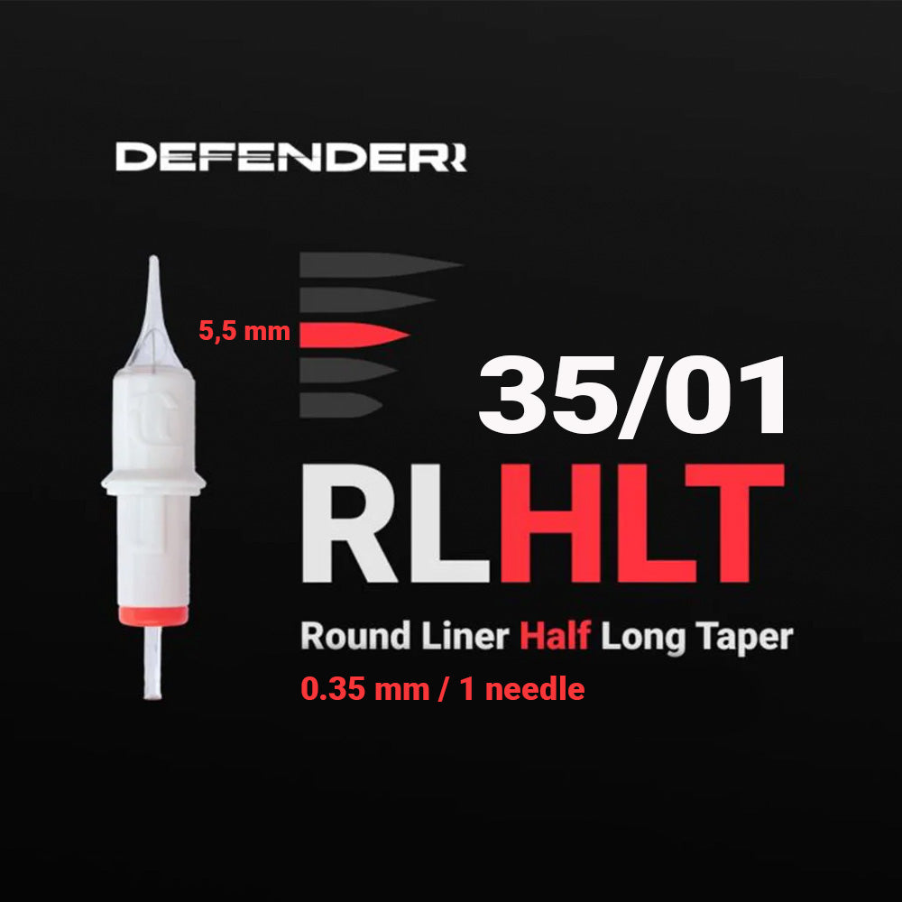 DEFENDERR PMU Cartridge | 35/01/RLHLT (Round Liner Half Long Taper) (20pcs)