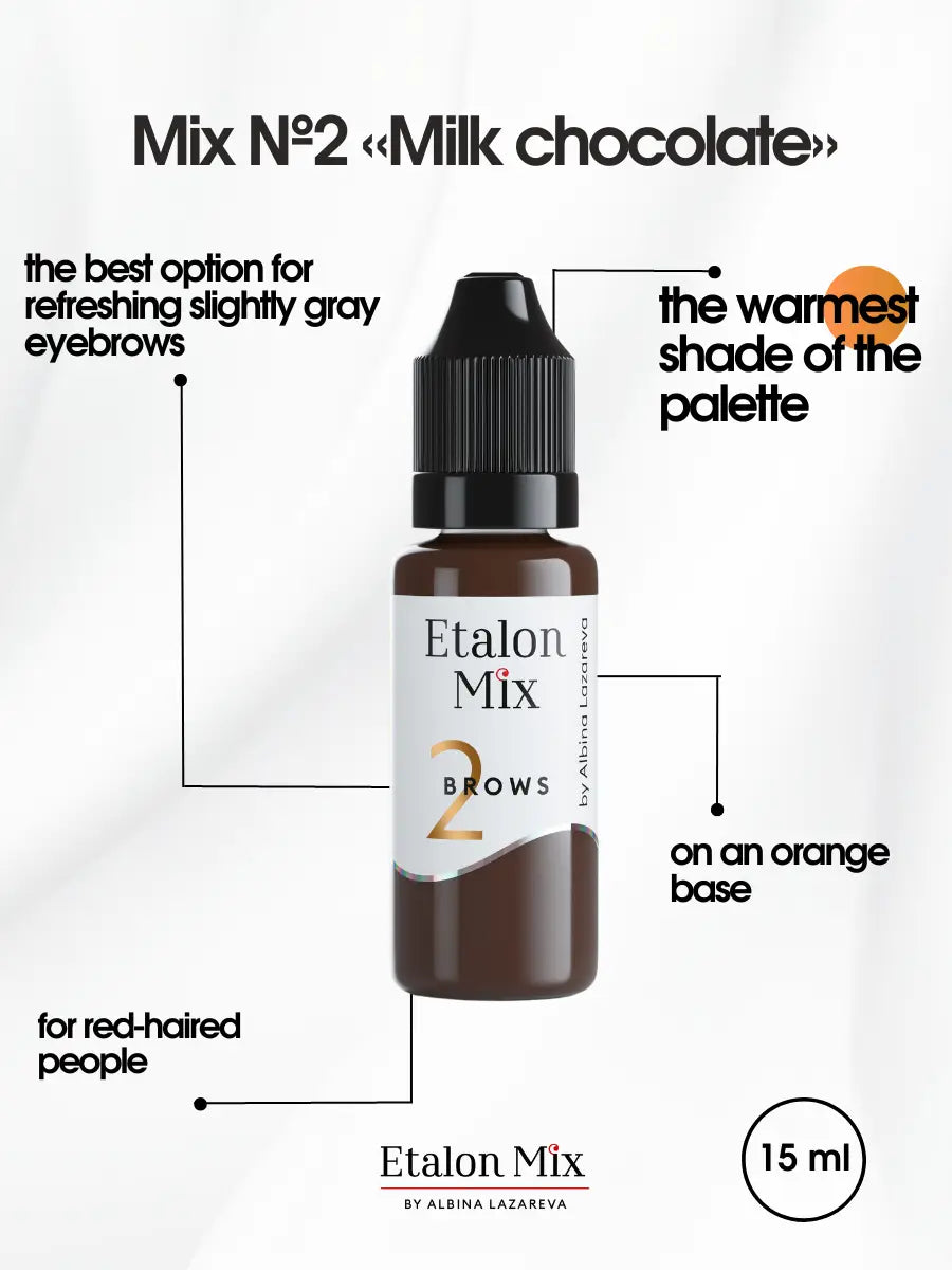 Etalon Mix #2 Milk Chocolate brow pigment skin swatch