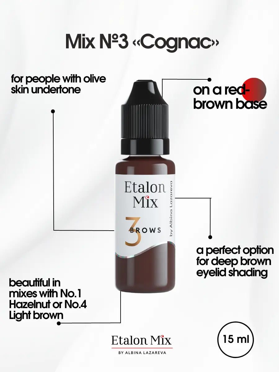Etalon Mix #3 Cognac brow pigment skin swatch
