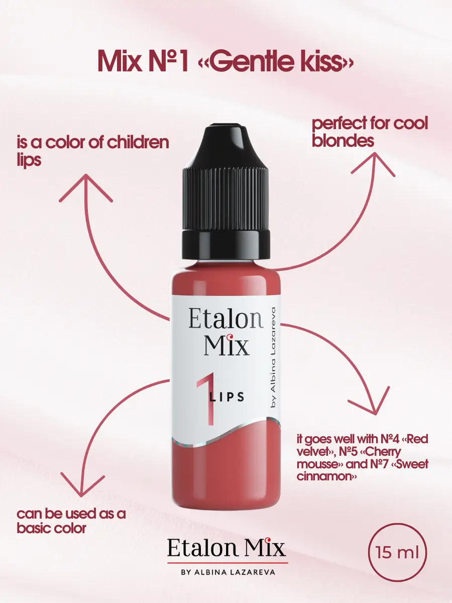 Etalon Mix #1 Gentle Kiss lip pigment healed-result swatch