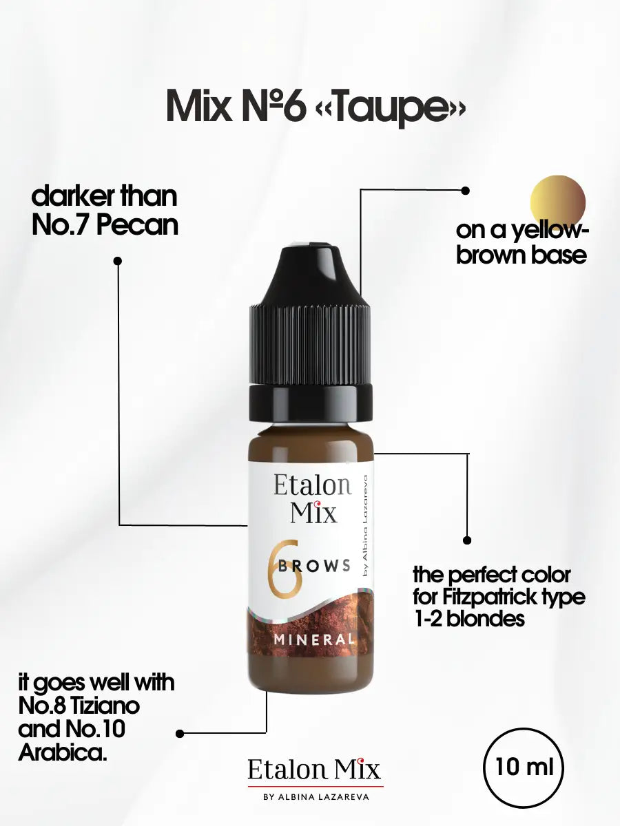 Etalon Mix #6 Taupe brow pigment skin swatch