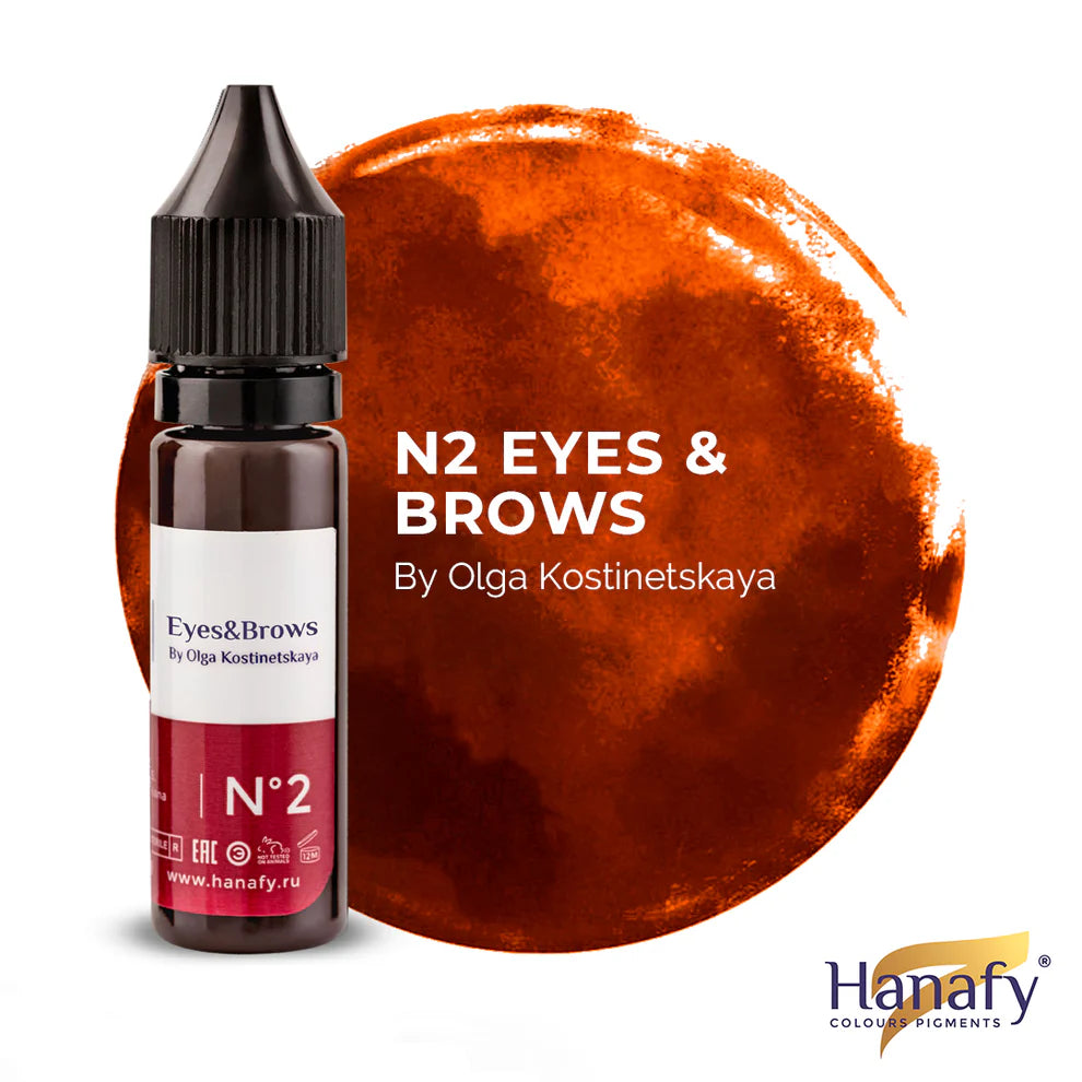 Hanafy Eyes & Brows N2 Lyon Pigment – bottle and color swatch
