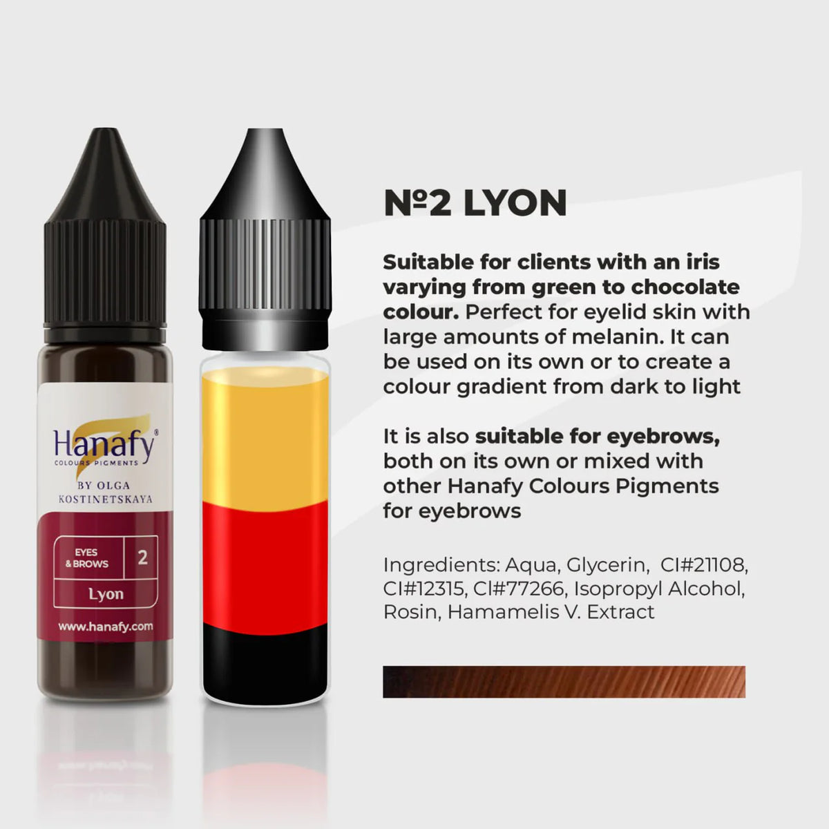 Hanafy Eyes & Brows N2 Lyon Pigment – color composition and shade information