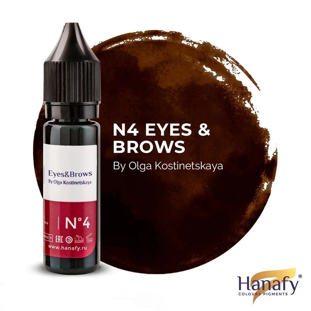 Hanafy Eyes & Brows N4 Alexandria Pigment – bottle and color swatch