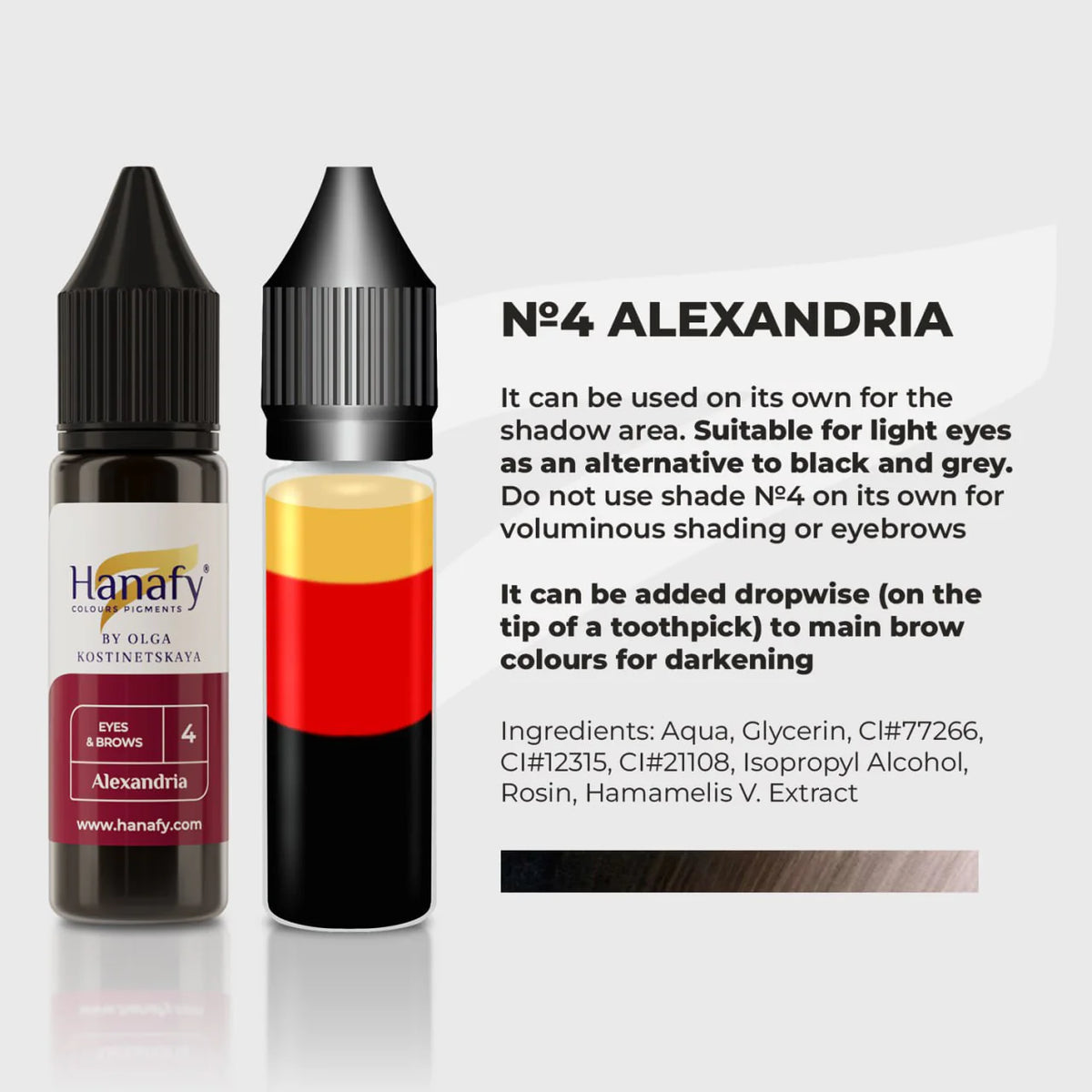 Hanafy Eyes & Brows N4 Alexandria Pigment – color composition and shade information