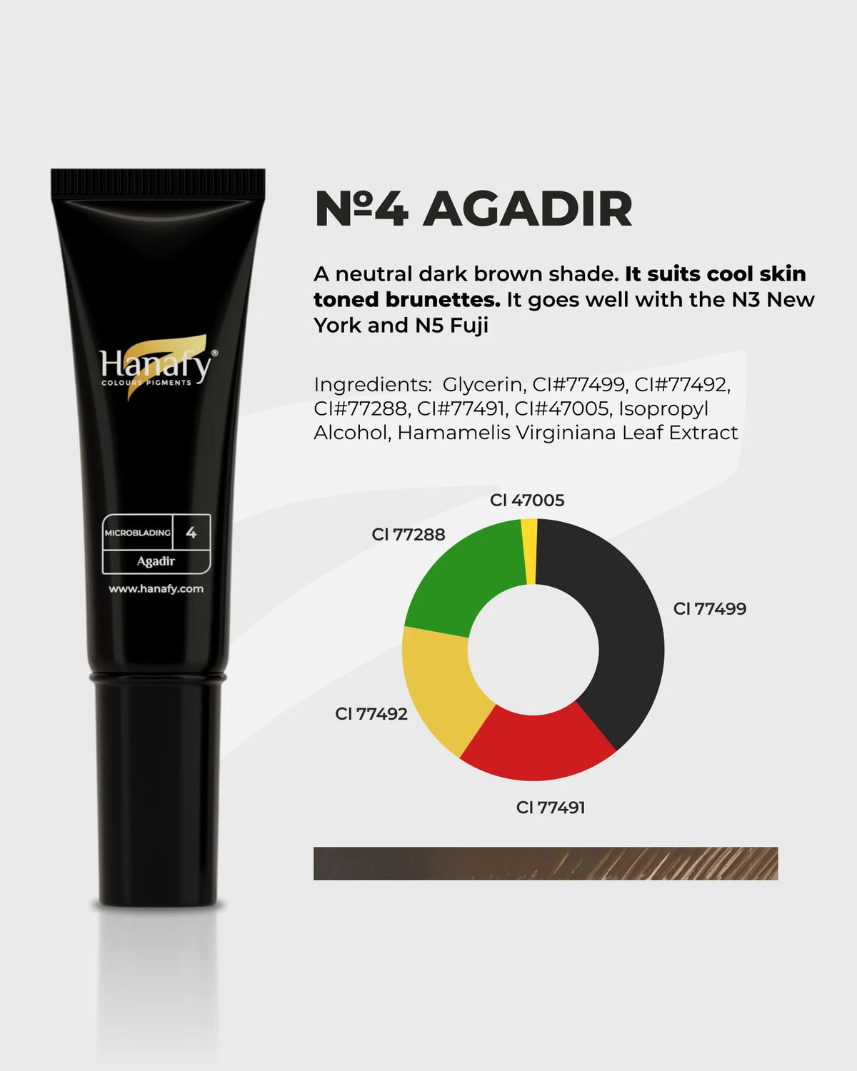 Hanafy Microblading N4 Agadir Brow Pigment – color composition and shade information