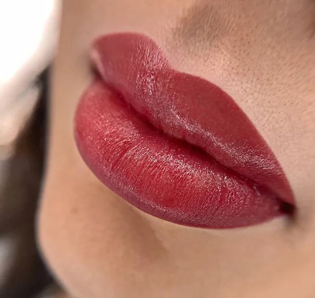 Hanafy N4 Cherry Lip Pigment – lip color application example
