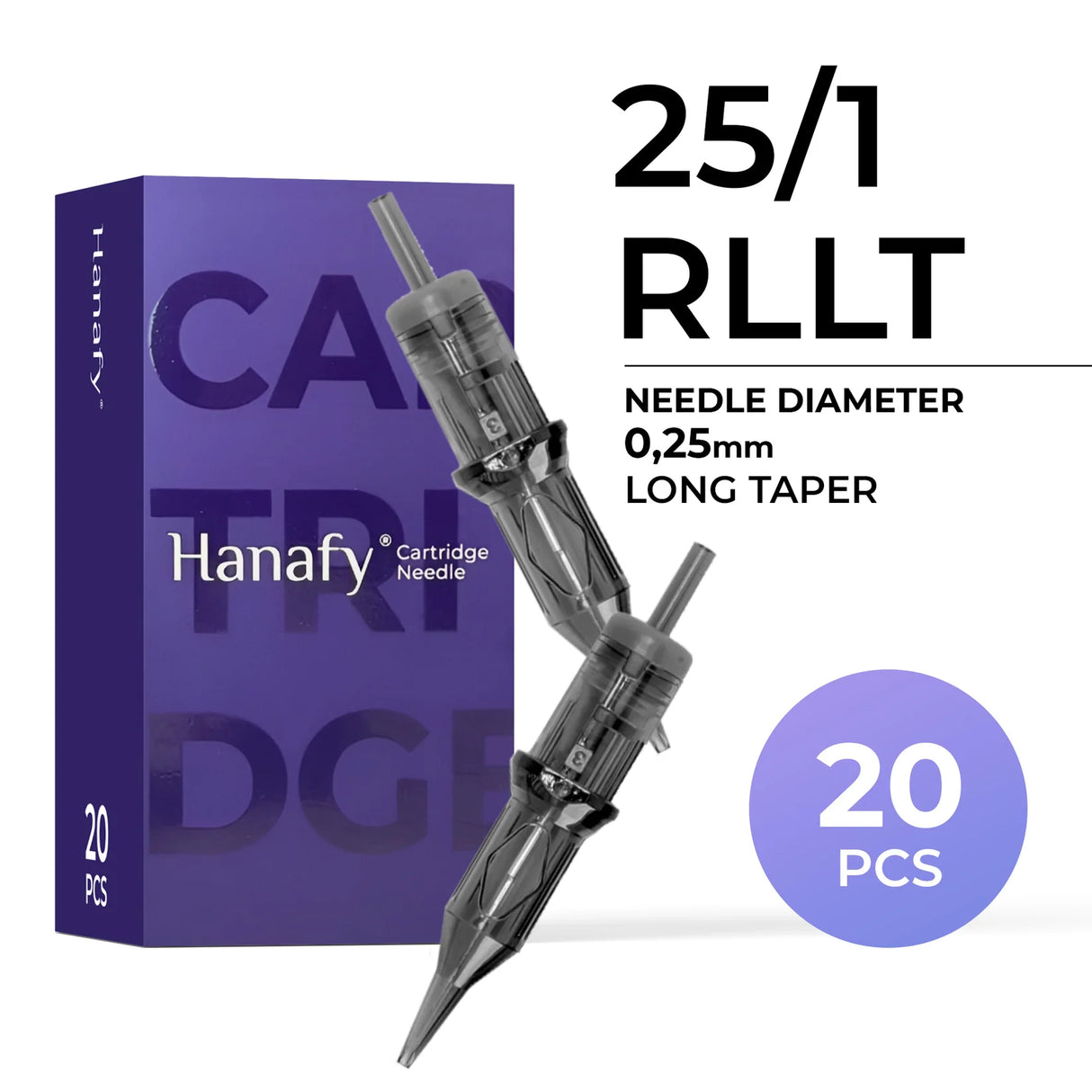 Hanafy Needle Cartridge 25/1RLLT (20 pcs)