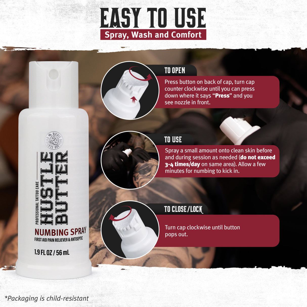 Hustle Butter Numbing Spray 1.9 fl oz