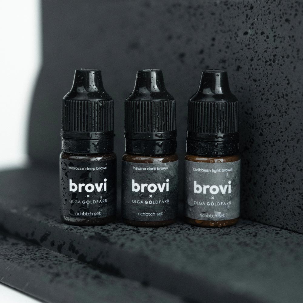 OLGA GOLDFARB RICHBTCH SET Brovi Eyebrow Pigment Set 0.17 fl oz x 3 (5 ml x 3)