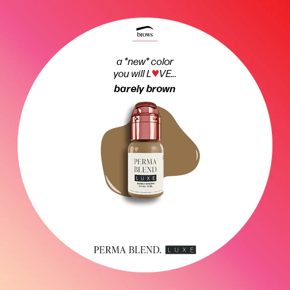 Barely Brown LUXE Perma Blend Pigment - Ink for Microblading & Eyebrow Permanent Makeup 0.5 oz