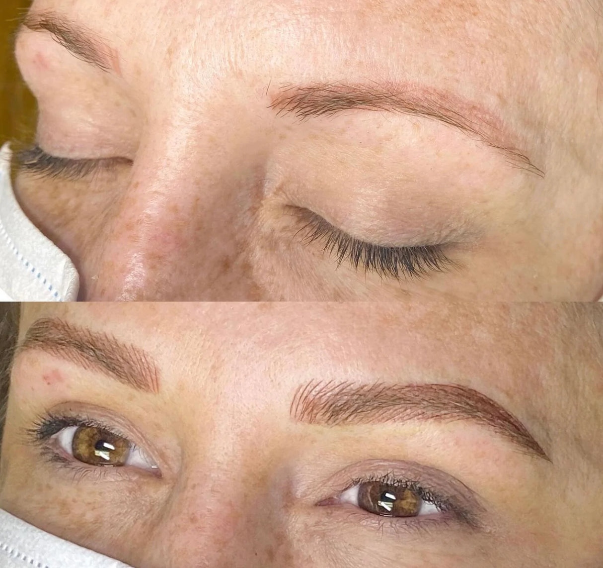 microblading done with Perma Blend Olive Corrector Pigment