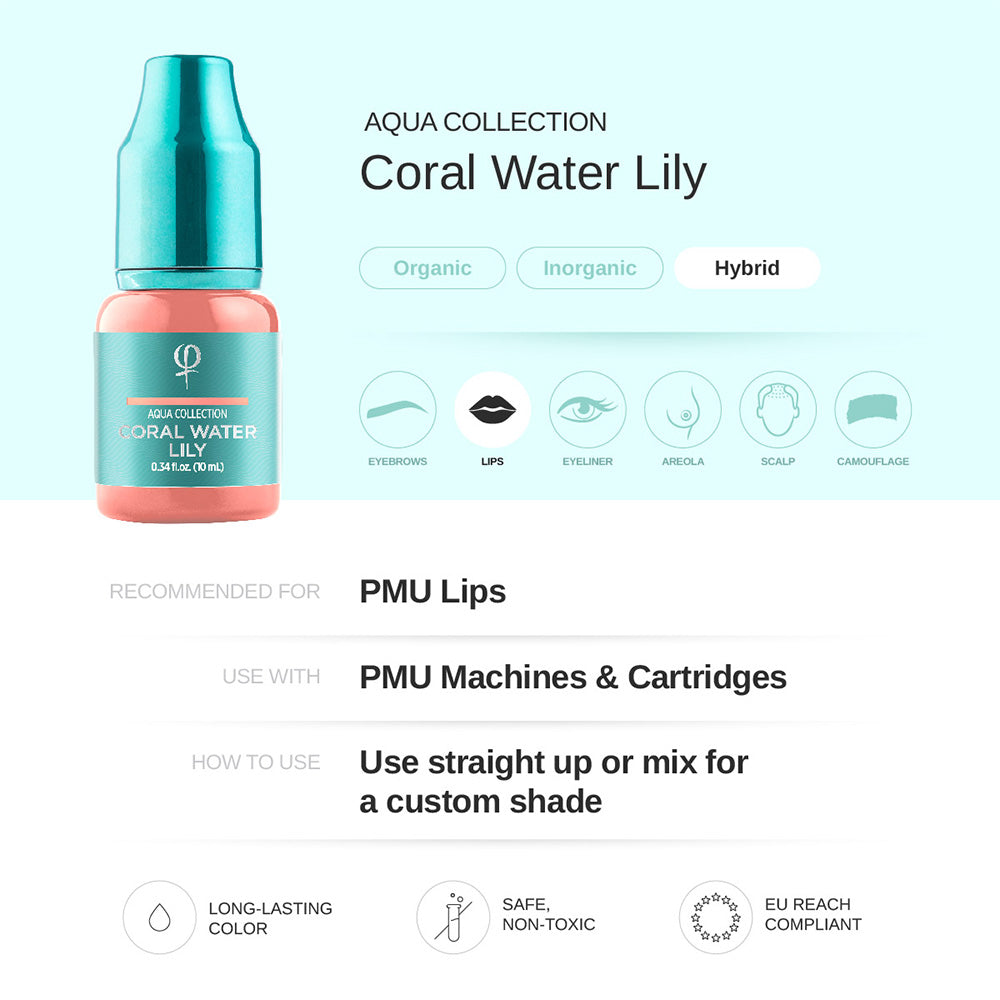 Phi Coral Water Lily PMU Pigment 0.34 fl oz (10ml)