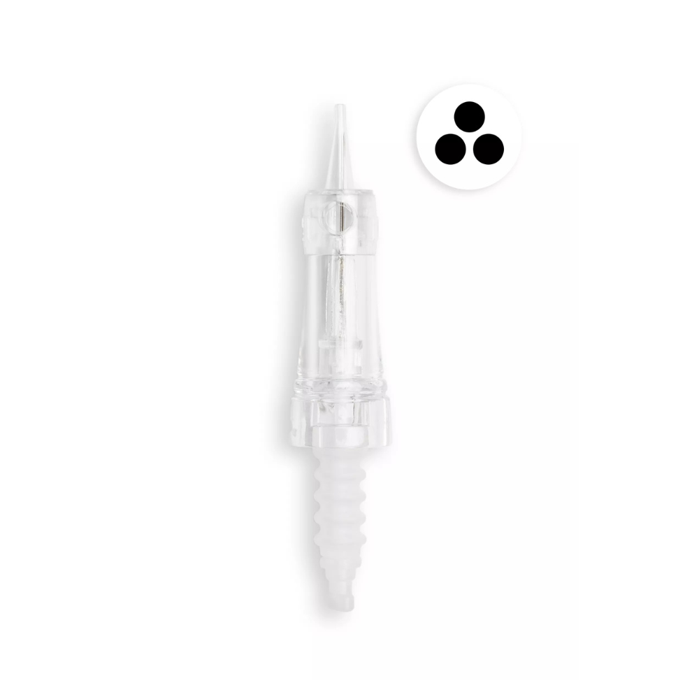 Phi Revo PMU cartridge — Round Liner, 3 needles, 0.25 mm, SKU 18888