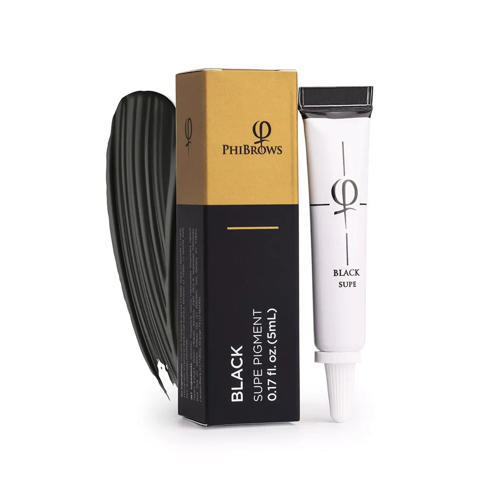 PhiBrows Black SUPE Microblading Pigment 0.17 fl oz (5 ml)
