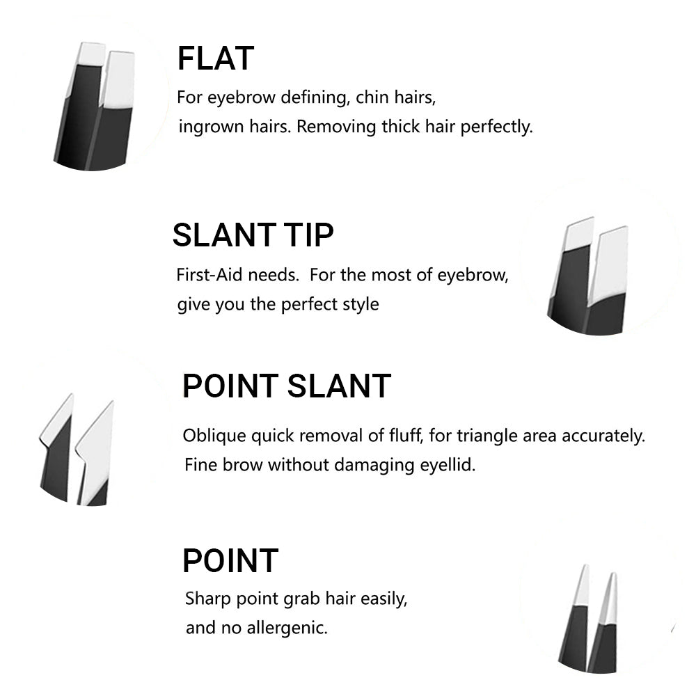 4-Piece Professional Tweezers Set for PMU