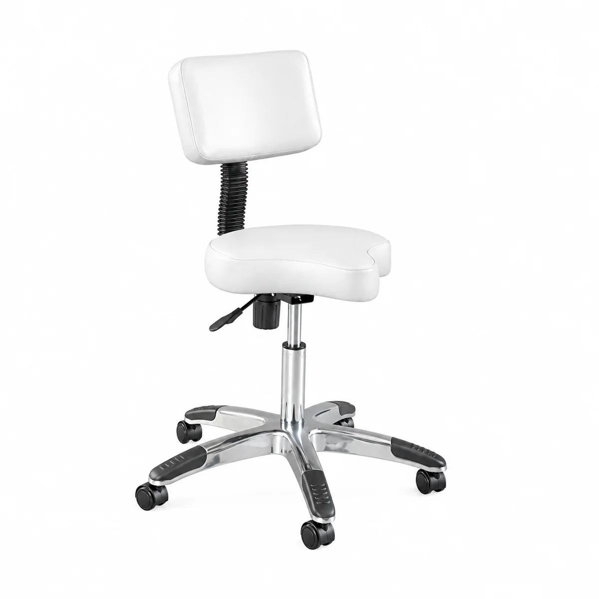 Silhouet-Tone Deluxe Contoured Air-Lift Stool with Backrest in white