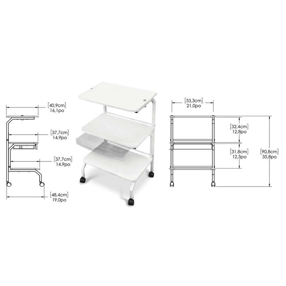 Silhouet-Tone TX3 Auxiliary Table with Electrical Outlet