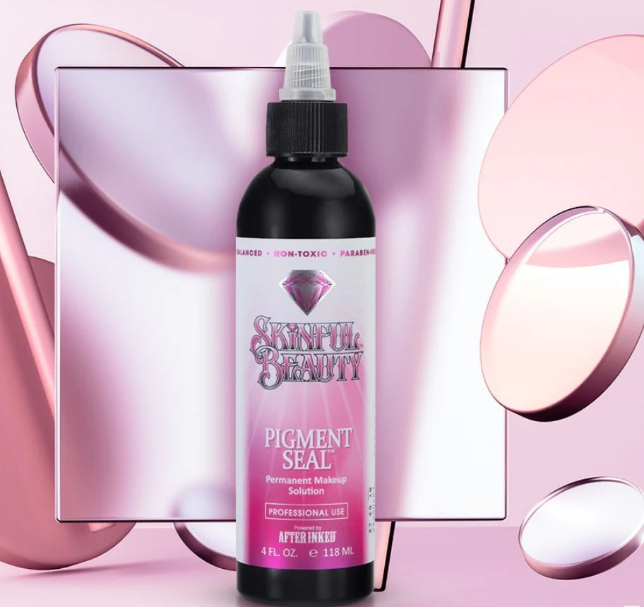 Skinful Beauty Pigment Seal used during PMU brow procedure