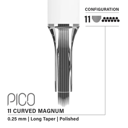 Vertix Pico Curved Magnum - Long Taper - 11 needles, 0.25 mm - CART-1102