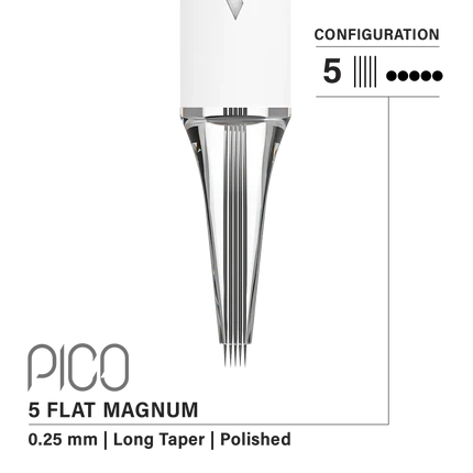 Vertix Pico Flat Magnum - Long Taper - 5 needles, 0.25 mm - CART-1095