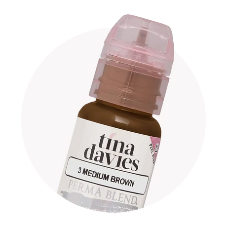 Perma Blend Tina Davies Medium Brown Pigment for microblading and eyebrow PMU