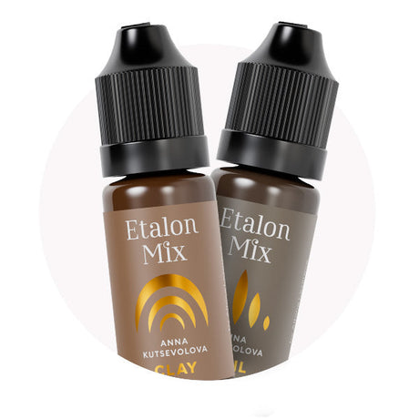 Etalon Mix Hyperrealistic brow pigment bottles