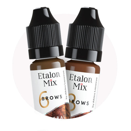 Etalon Mix Mineral brow pigment bottles