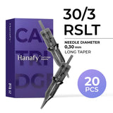 Hanafy PMU needle cartridge — 0.30 — 3 — Round Shader - Long Taper (RSLT)