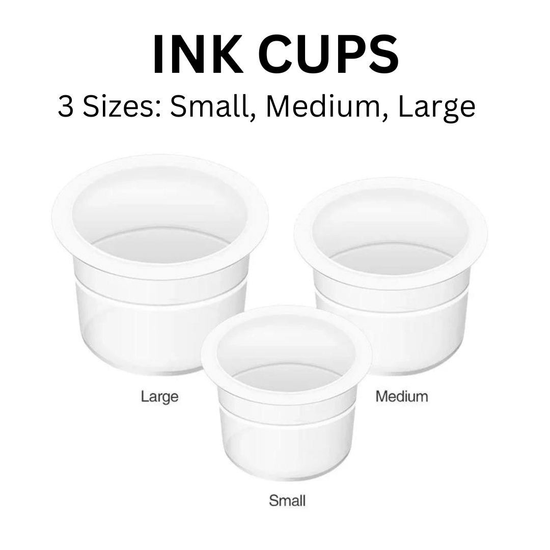 300 pcs PMU Ink Cups - Mixed Sizes #11, #14, #17