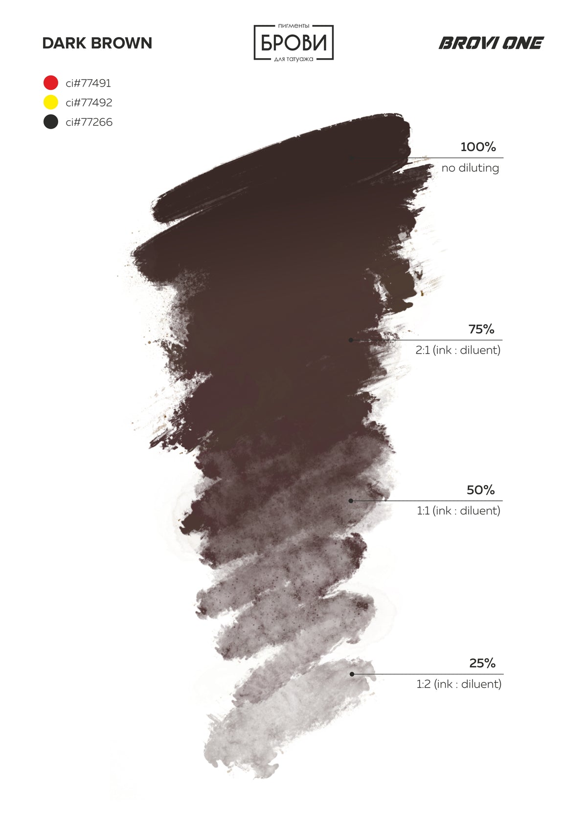 Brovi ONE Dark Brown — shade chart