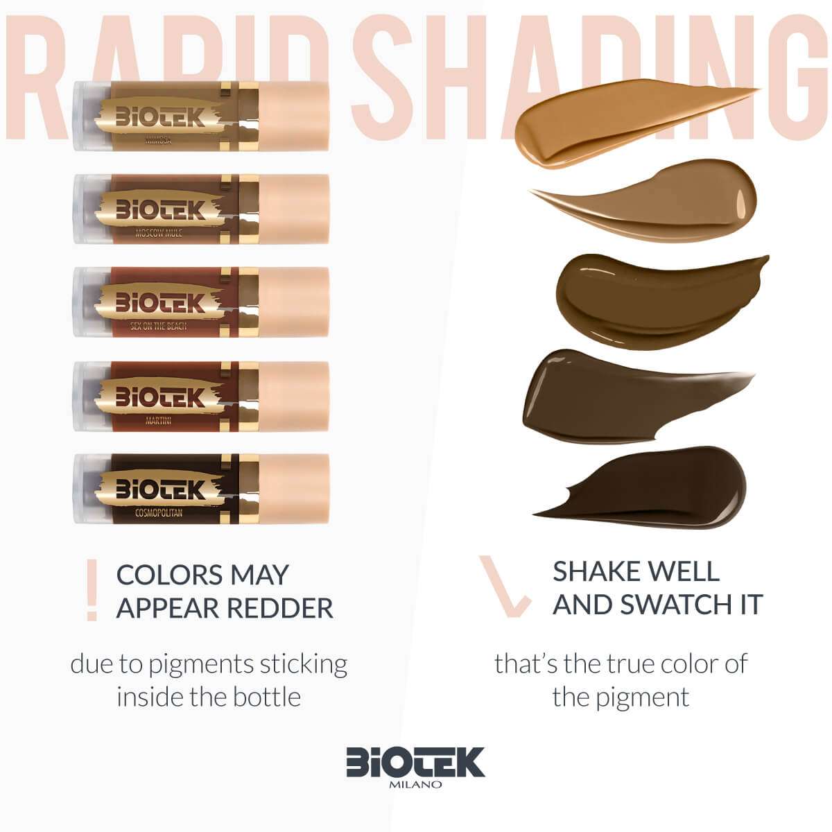 Biotek Rapid Shading pigment swatches