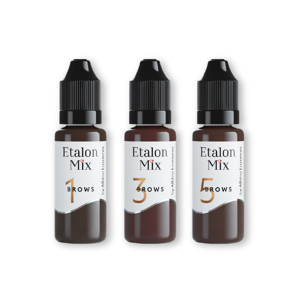 Etalon Mix Magic Trio Set including N1 Hazelnut, N3 Congac, N5 Dark Chocolate igmentbottles 15 ml
