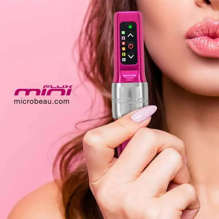 Máquina de masaje Flux Mini Wireless PMU Bubblegum Pink de 3,0 tiempos (2 baterías incluidas) de Microbeau 