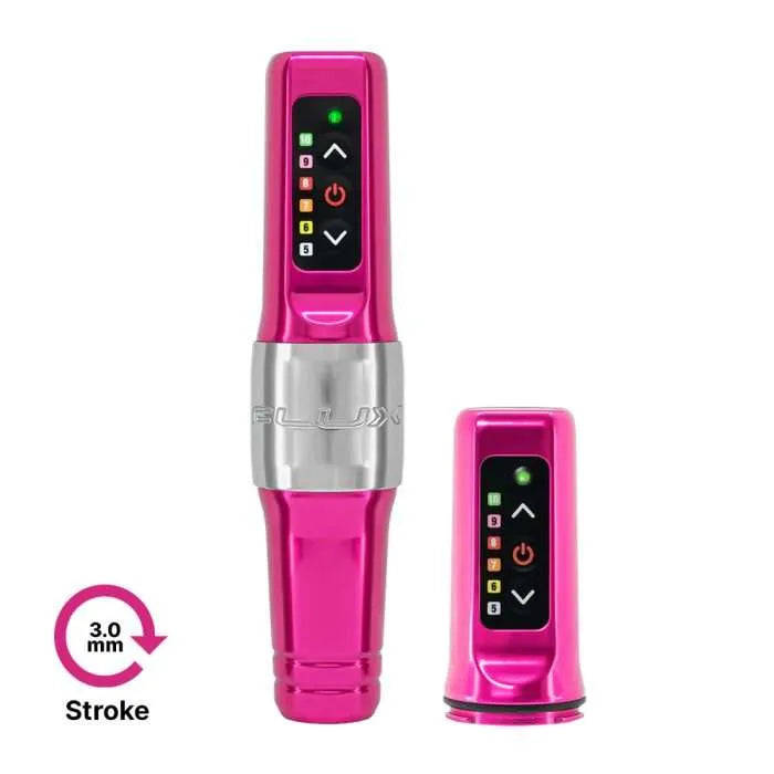 Máquina de masaje Flux Mini Wireless PMU Bubblegum Pink de 3,0 tiempos (2 baterías incluidas) de Microbeau 